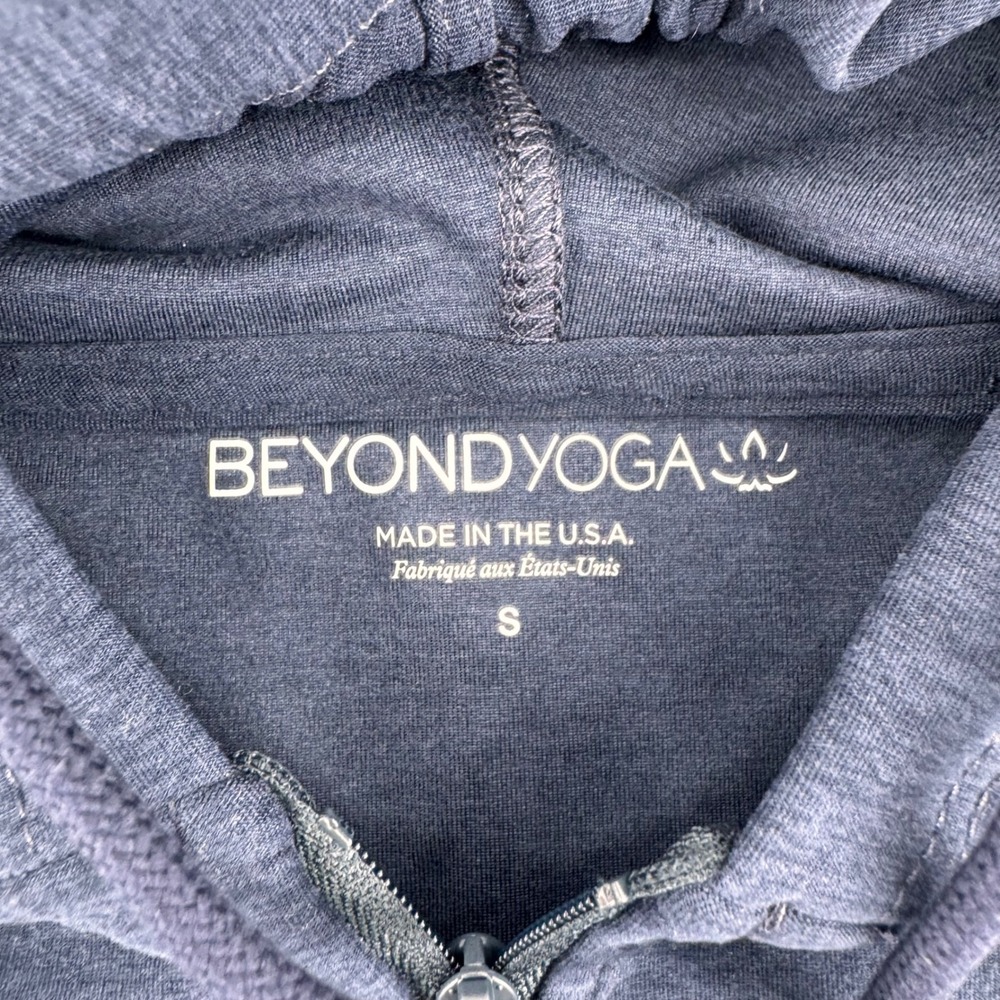Beyond Yoga Spacedye Hoodie Women Small Navy Blue MGM Logo Full Zip Activewear - Picture 4 of 10